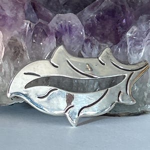 Vintage Antonio Reina Taxco Mid Century Sterling .925 Leaf Brooch Pin