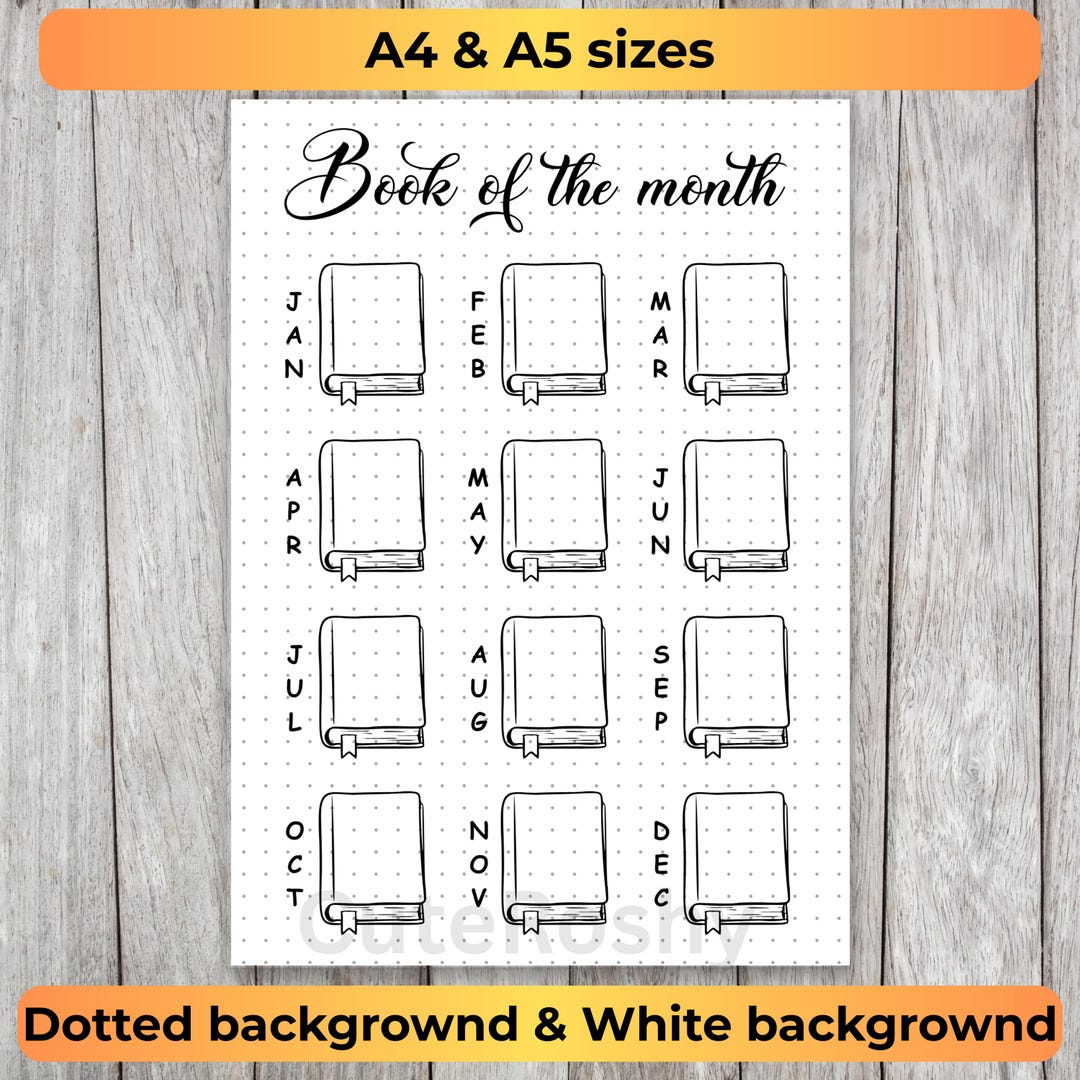 Monthly Reading Journal Printable, Book Tracker & Planner Page ...