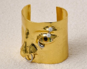 Auge Manschette Armband, surreale Auge Armband, Modeschmuck, Anatomie Armband, einzigartiges Geschenk für sie, 2026 Schmuck, Schiaparelli Auge Manschette Armband