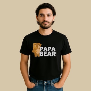 Papa Bear T-Shirt | Cute Bear Dad Shirt | Gift for New Dad Husband Father’s Day | Matching Family Bear Shirts | Dad Graphic Tee