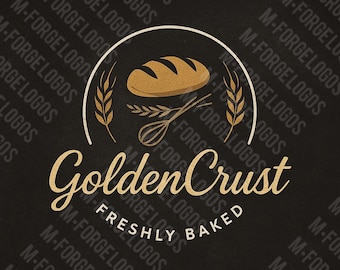 GoldenCrust - Bäckerei Logo (Digitaler Download).