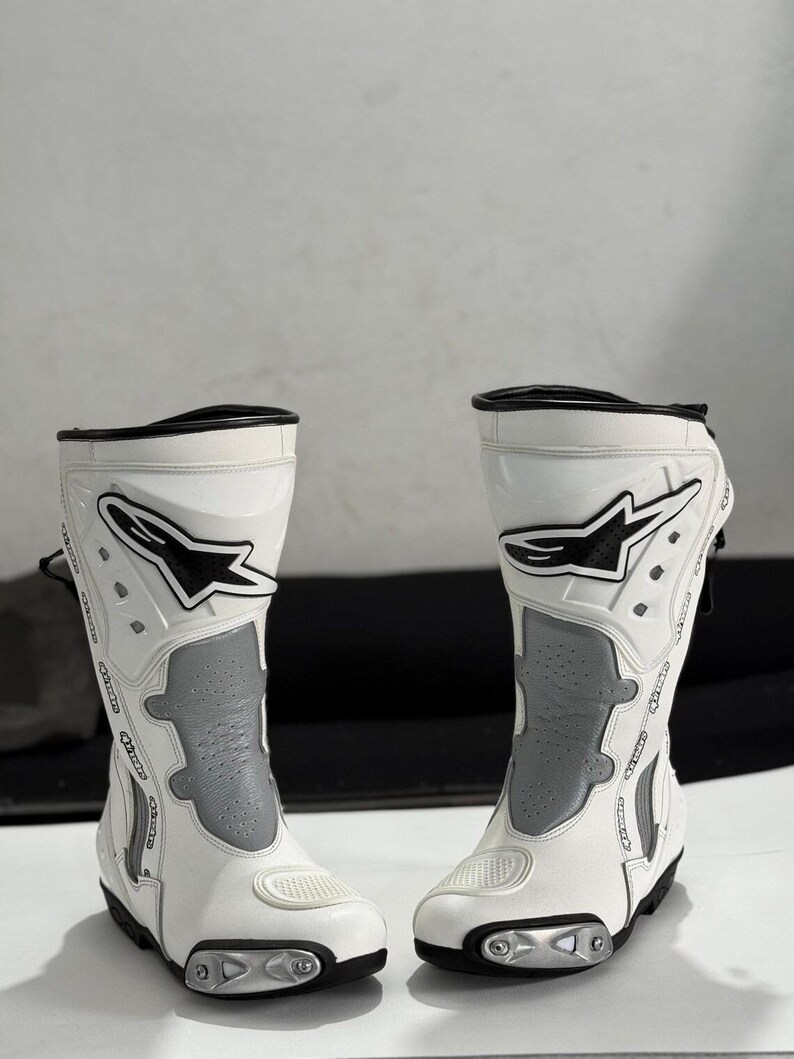 Custom Alpinestars Supertech R Motorcycle Racing Boots – White – Pro ...