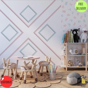 Wall molding package ready home decor, 3D Diamond Accent Panels, Geometric Wall Molding Set, Custom sizes available upon request