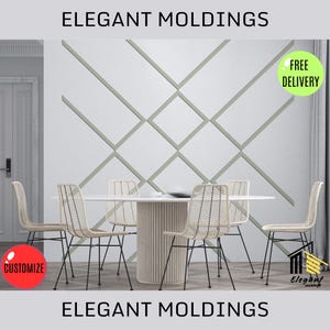 Factory Primed Decorative Moldings, DIY Wall Molding Panel Package, Easy to Install Accent Wall Panels, Custom Wainscoting