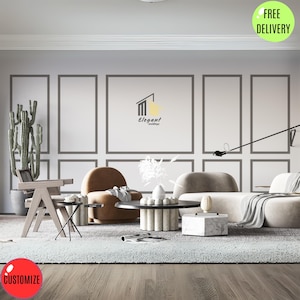 Decoratief lijstwerk met fabrieksprimer, modern decoratief sierlijstontwerp, montagekit wandlijst, voorgesneden lambrisering