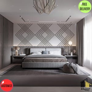 Geometric Wall Panel, DIY Molding Kit, DIY Accent Wall, Wall Moulding Kit, Accent Wall