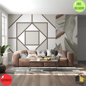 Geometric 3D Wall Design Panels in Beige, Modern Wall Molding Trim for Interior Accent, Ready-to-Install Trim