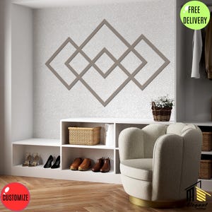 Hallway wall trim, Ready to Assemble Wainscoting, decorative wall kit, geometric wall panel, wall decor molding