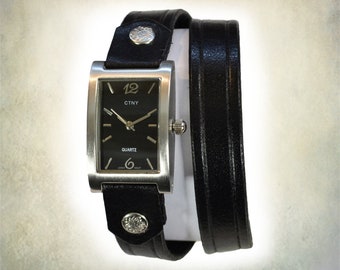 Orologio avvolgente in pelle da donna
