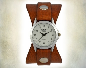 Women's Hourglass Cuff Watch With Studs