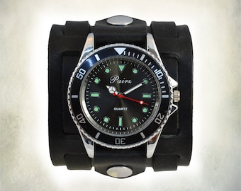 Women’s Tri Strap Leather Cuff Watch