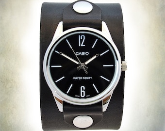 Black Wrap Around Cuff Watch