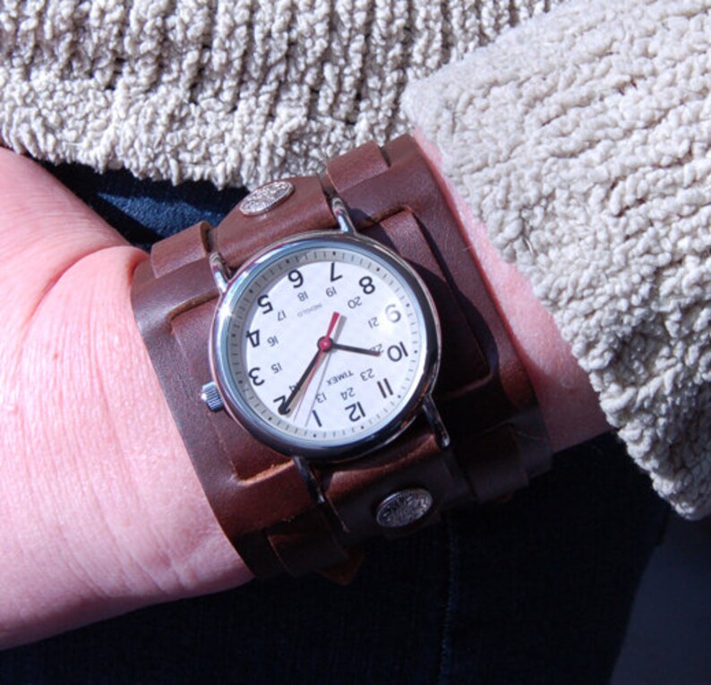 Womens Leather Timex Watch 3 Strap Cuff Watch image 4