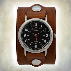 Men&#39;s Timex Leather Watch;  Wrap Around Cuff