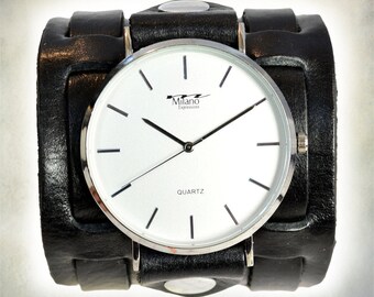 Reloj de pulsera de cuero con tres correas para mujer