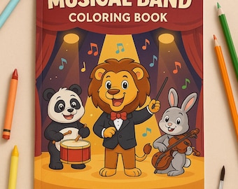 Animal Musicians Coloring Book for Kids – Fun Music & Instruments