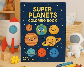 Planets Coloring Book for Kids: Solar System STEM Activity (Digital Download)