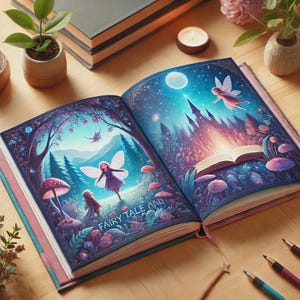 Fairy Tale Coloring Book for Kids: Unicorns, Princesses, Dragons (PDF Printable A4 Pages)