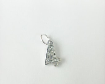 Charm colgante Pandora número 4, circonita cúbica transparente