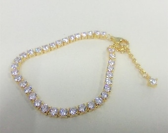 pandora sparkling tennis gold bracelet