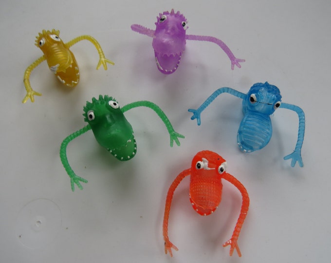 Vintage Monster Jiggly Arms Finger Puppets X5 Etsy