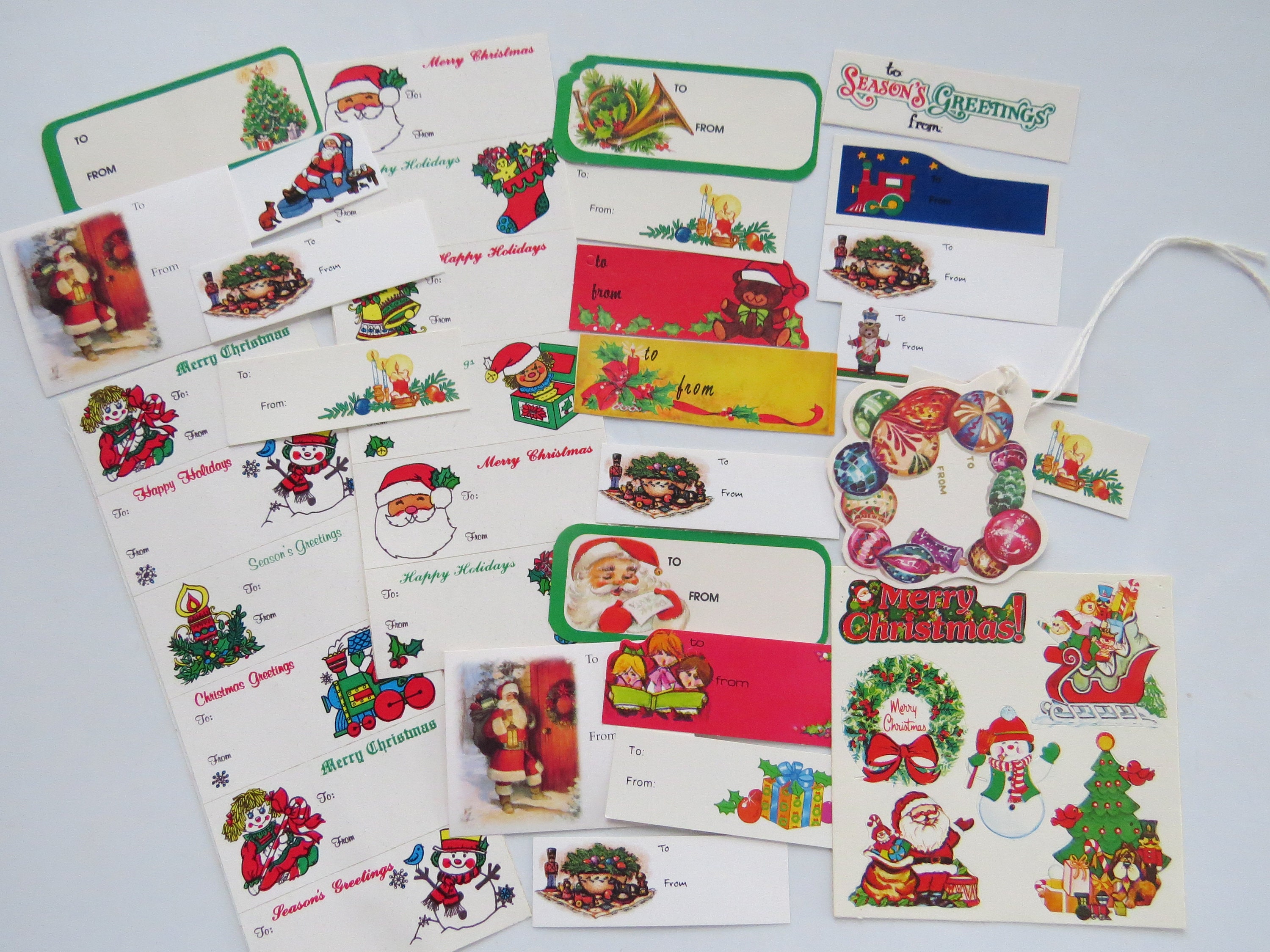 Vintage Gift Tags 17 Assorted 80s Paper Gift Labels for Presents
