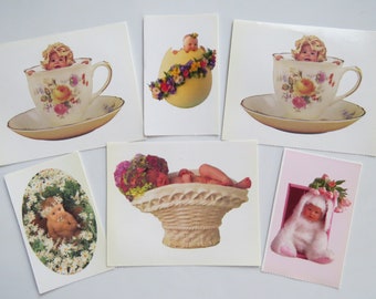 Vintage Anne Geddes Sticker Lot ~ Babies ~ Journaling ~ Flowers ~ Easter Egg ~ Bunny Rabbit ~ Tea Cup ~ Daisies