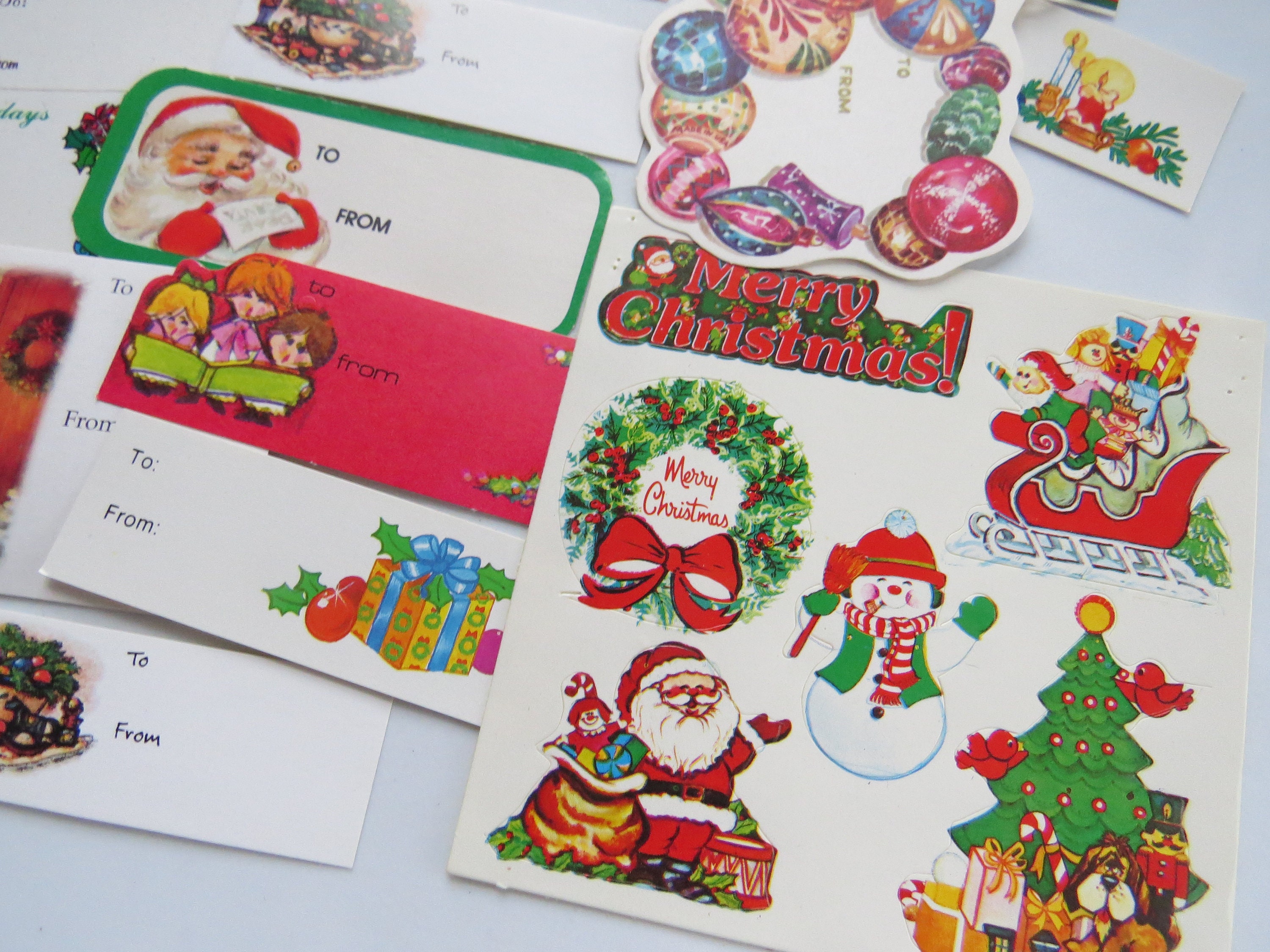 VINTAGE CHRISTMAS HOLIDAY Present Label Gift Tags Lot of Over 65 Tag Labels  £10.29 - PicClick UK