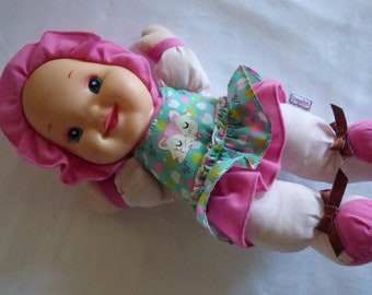 Première poupée GIGGLES en peluche de bébé vintage ~ Fin des années 80, début des années 90 ~ Goldberger Toys ~ Fonctionne en bon état