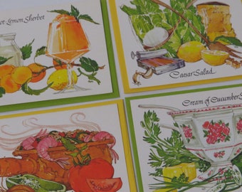 Vintage Greeting Cards - Linda K Powell - 70's 80's Current Gourmet Recipe Notes