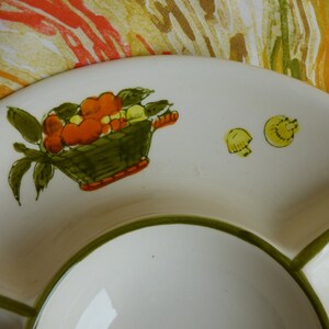 Vintage Round Sweet 4 Section Divided Dish Serving Entertaining Retro Kitchen Honey Fruit Vegetibles image 5