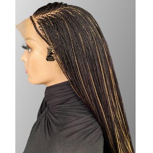 Peruka Micro Twist dla czarnoskórych kobiet, pełna koronka, warkocz, bez kleju, ręcznie robiona, niestandardowa, ochronna, gotowa do użycia z lub bez baby hair