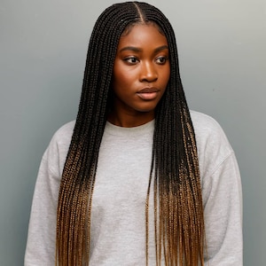 Perruque cornrow box Braid : dentelle 2 x 6, style peul, poils de bébé
