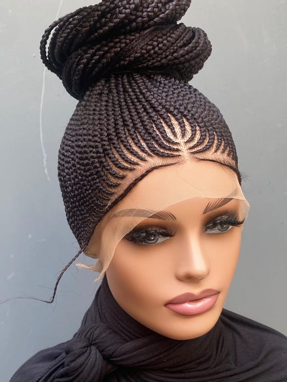 Braided wig full lace updo wig Amazon.com : Brinbea 360° HD Full Lace Braided Wigs Knotless  main image 3