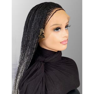 Micro Twist Braided Wig – Custom Ombre T-Grey Full Lace Glueless Wig for Black Women, 30 Inch Lightweight Natural Look, Protective Style