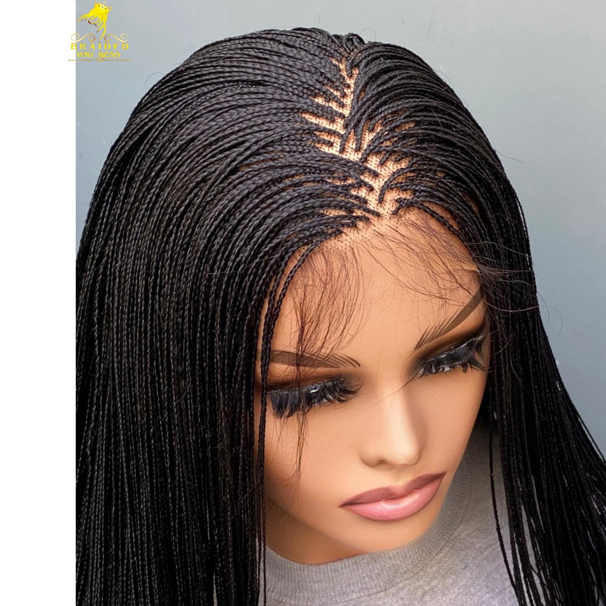 COPY New - Micro Braided Wig Box Braids Hairstyles - Bob Braids Braided Wigs  main image 3
