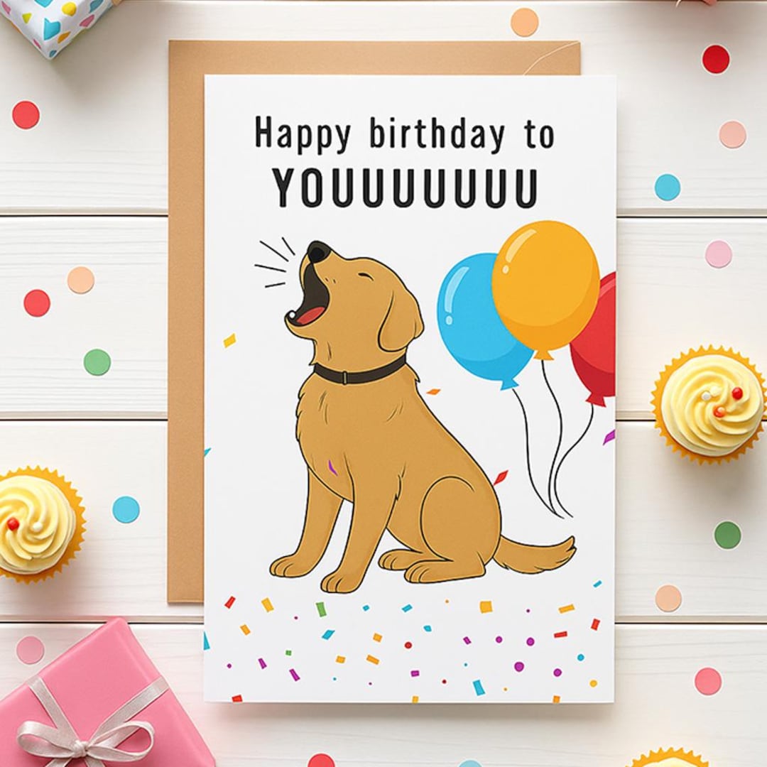 Adorable Dog Birthday Card Printable | Puppy Barking Happy Birthday ...