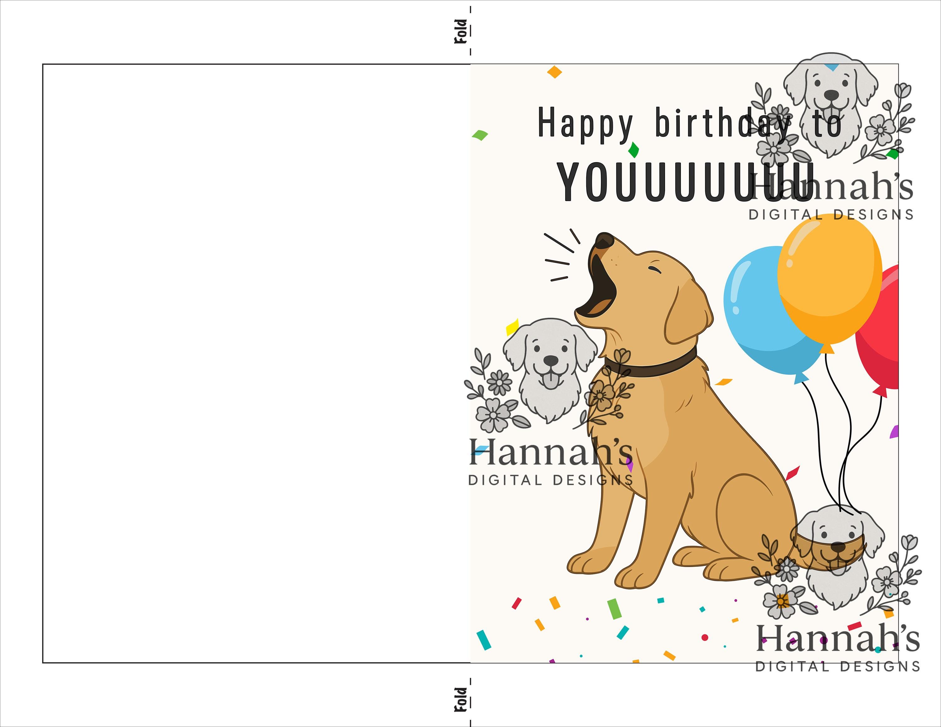 Adorable Dog Birthday Card Printable | Puppy Barking Happy Birthday ...