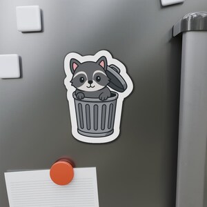 Cute Raccoon Die-Cut Magnet - Whimsical Refrigerator Decor, Animal Lover Gifts, Fun Kitchen Accents, Kid&#39;s Room Decor, Nature-Inspired