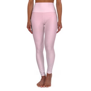 Pink High Waisted Yoga Leggings, Comfortable Workout Tights, Fitness Apparel, Athleisure Wear, Gym Leggings