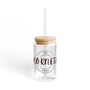 Personalized Sipper Glass, 16oz | Eco-Friendly Drinkware, Custom Glasses, College Team Mug, Unique Gift for Friends