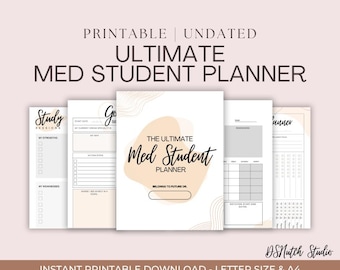 Medical Student Planner | USMLE Study Schedule, Rotation Log, Anki Tracker | Digital & Printable Template (20+ pages of content)