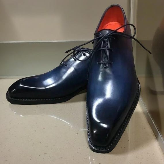 royal blue and black dress shoes Mens Ultra Spikes Glitter Loafers After Midnight 6788 S Material Upper Royal Blue Glitter Slip-On Shoe