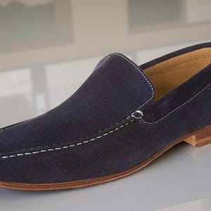 Handmade Suede Leather Slip On Loafers Dress Casual Shoes