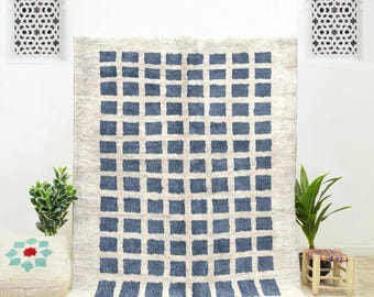Handmade Moroccan Berber Rug – Custom Size Wool Beni Ourain Carpet – Boho Area Rug – Free Worldwide Shipping