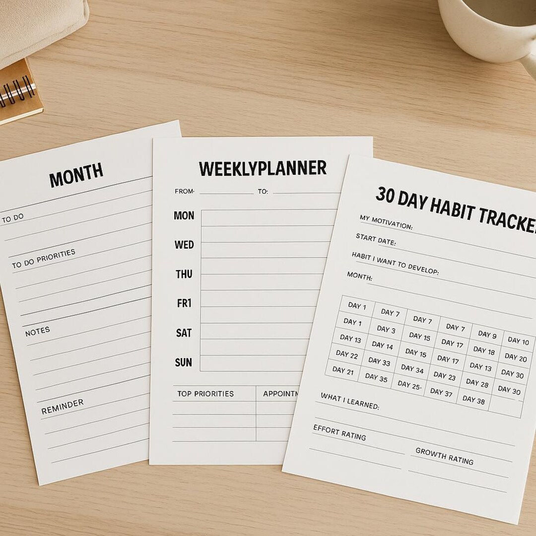 Productivity Planner Bundle – Weekly Goal Planner, Daily To-do List, 30 ...