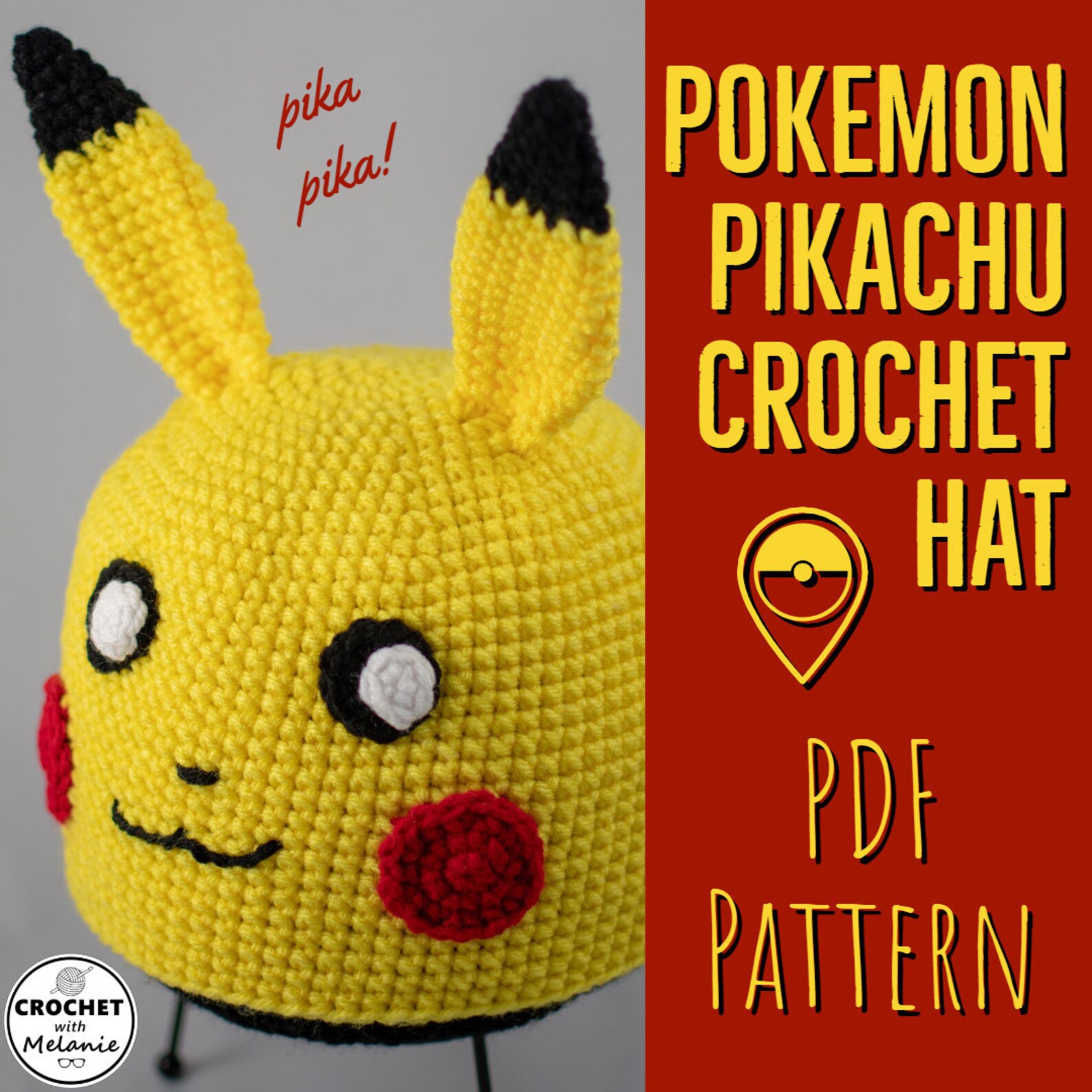 Pikachu Hat Crochet PDF Pattern | Etsy