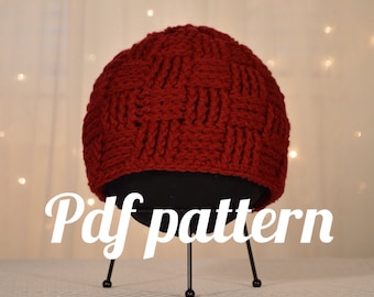 Basket Weave Hat Crochet PDF pattern