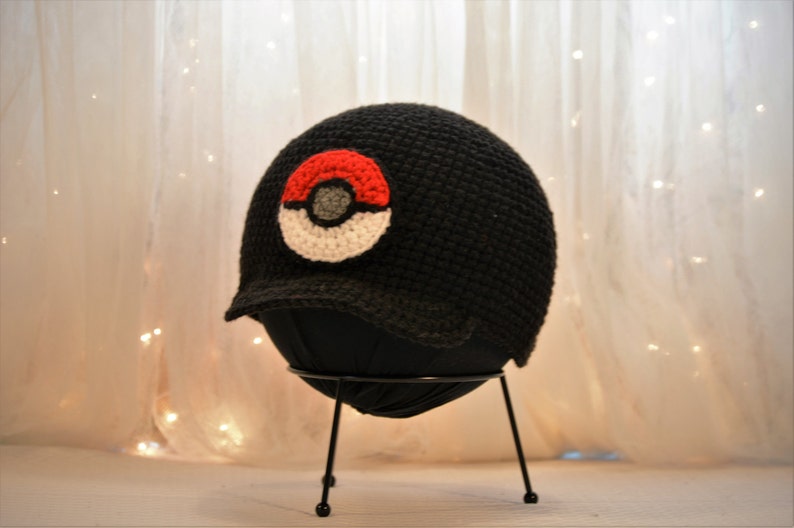 Pokemon Ball Beanie with Bill Crochet PDF Pattern image 2