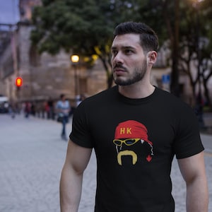 Hulk Tribute Tee- Retro Graphic Shirt Honoring Wrestling Legend/80s Style Vintage Vibes/Bold Red and Yellow Design